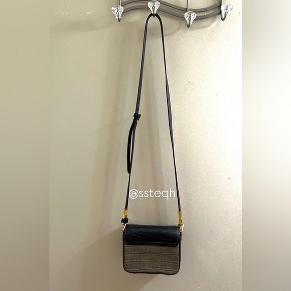 Alexander Wang Crocodile Lizard Embossed Calfskin Prisma Envelope Crossbody Bag - Picture 2 of 6